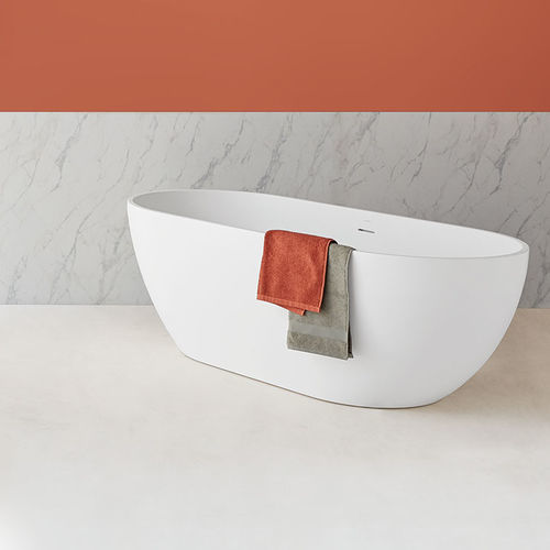 Baignoire ovale - RONDO - SANYCCES - en îlot / pour habitat / en résine acrylique