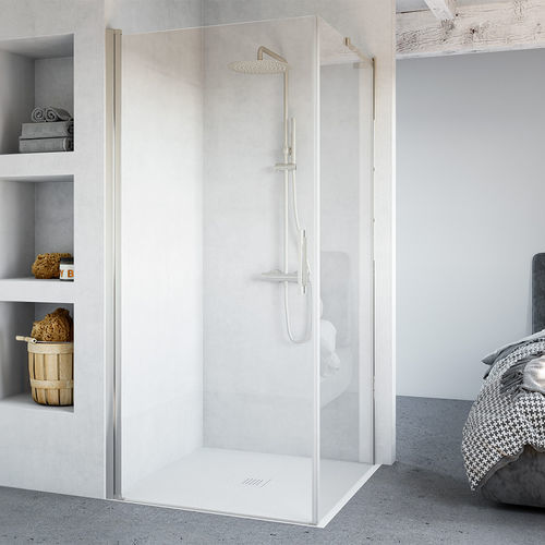 Cabine de douche en verre - SINGLE - SANYCCES - en verre trempé / battante / en hauteur
