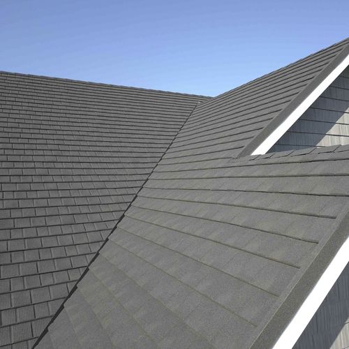 Toiture en pente - CF SHINGLE - TILCOR - en métal / aspect tuile / ignifuge
