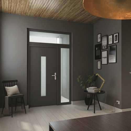Porte d'entrée - NOVA  - WISNIOWSKI - en aluminium / en acier galvanisé / battante