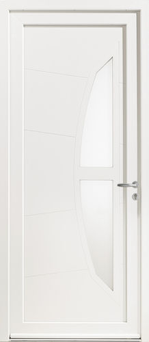 Porte d'entrée - Oxalis - PAB- MTN ( MENUISERIES TECHNIQUE NOUVELLES) - en PVC / battante / contemporaine