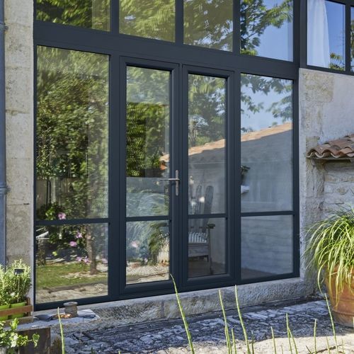 Porte-fenêtre battante - Optimo  - PAB- MTN ( MENUISERIES TECHNIQUE NOUVELLES) - oscillo-battante / en aluminium / à double vitrage