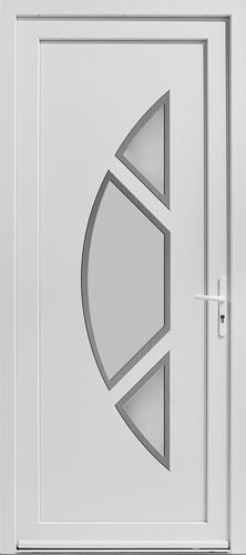 Porte d'entrée - Cyclone - PAB- MTN ( MENUISERIES TECHNIQUE NOUVELLES) - en PVC / battante / contemporaine