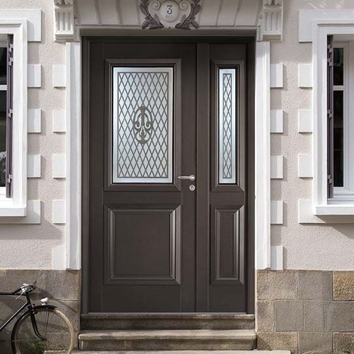 Porte d'entrée - Aliénor 80 - PAB- MTN ( MENUISERIES TECHNIQUE NOUVELLES) - en aluminium / battante / traditionnelle
