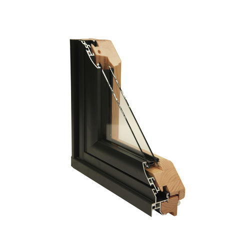 Fenêtre en bois - KALORY® MIXTE - KAWNEER - en aluminium / battante / à double vitrage