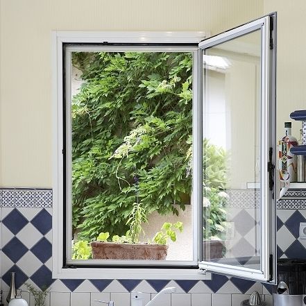 Fenêtre en bois - KASSIOPEE - KAWNEER - en verre / en aluminium / en PVC