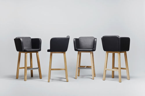 Chaise de bar contemporaine - CLUB - Comforty - d'intérieur / en tissu / en cuir