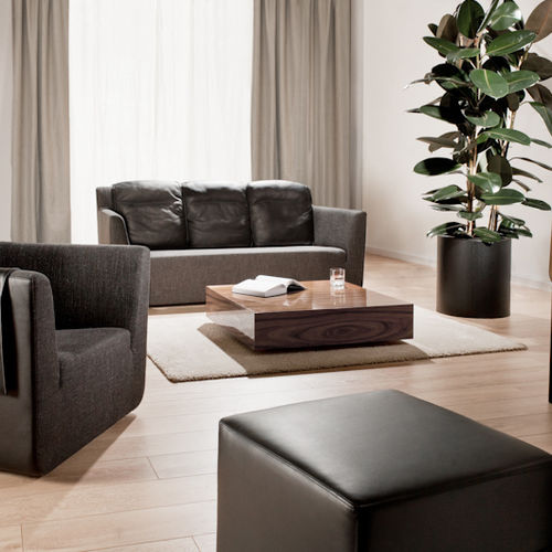 Canapé contemporain - NOBEL - Comforty - en tissu / en cuir / marron