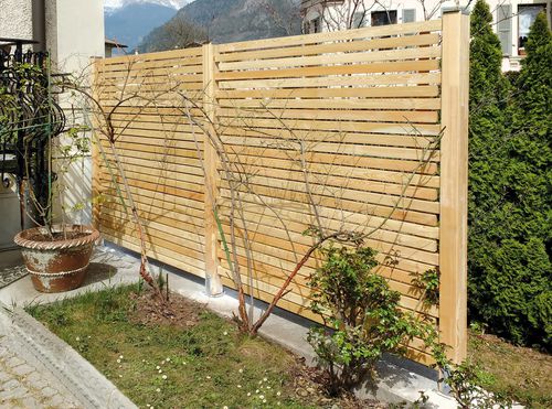 Brise-vue en panneau - TAILOR - Braun Wuerfele - en mélèze / de séparation