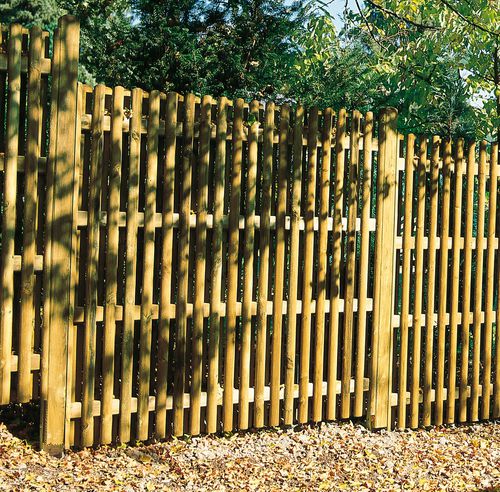 Clôture à panneaux - LIMES - Braun Wuerfele - de jardin / en pin / en mélèze