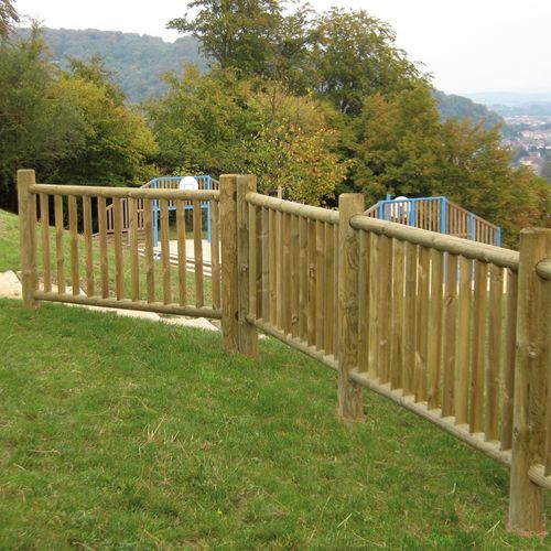 Clôture à barreaux - BALUSTRADE - Braun Wuerfele - de jardin / en pin / droite