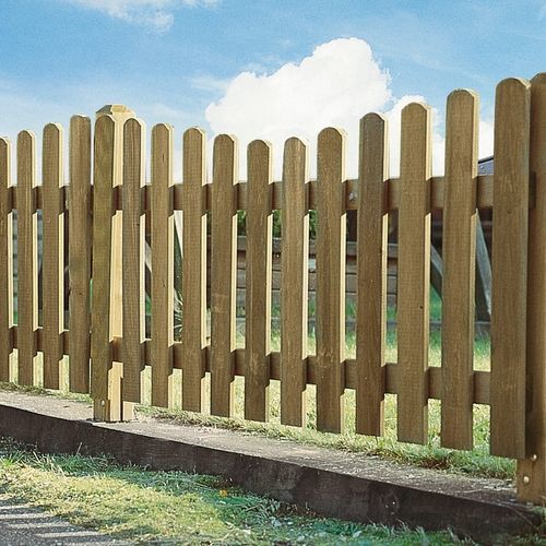 Clôture à lames - FRIESENZAUN - Braun Wuerfele - de jardin / en pin / en mélèze
