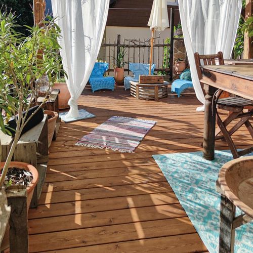 Lame de terrasse en pin - BWS - Braun Wuerfele - en mélèze / en douglas / rainurée