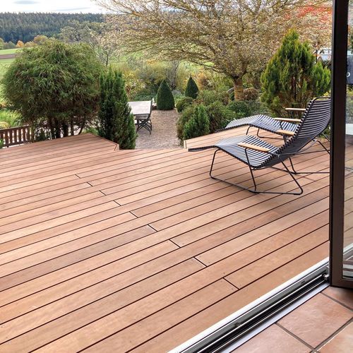 Lame de terrasse en bois - ITAUBA - Braun Wuerfele - aspect bois / écolabel FSC / écolabel PEFC