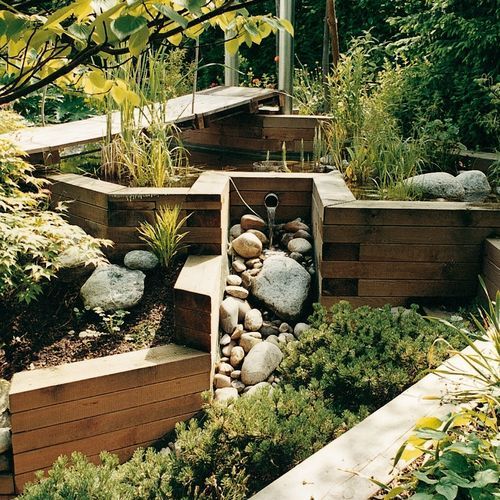 Bordure de jardin - 9108250 - Braun Wuerfele - en bois / d'extérieur / autres formes