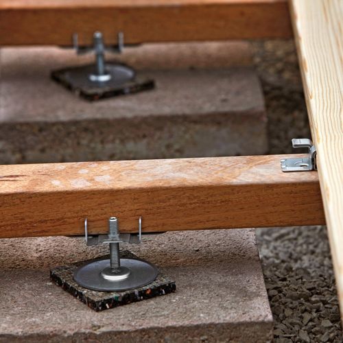 Structure pour plancher technique en acier galvanisé - NIVODECK®/KLEBEPAD/PLANOFORM® - Braun Wuerfele - en polypropylène / autolissante / pour terrasse