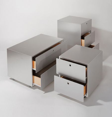 Caisson de bureau en aluminium - KRIPTONITE - à 2 tiroirs / à 3 tiroirs / à roulettes