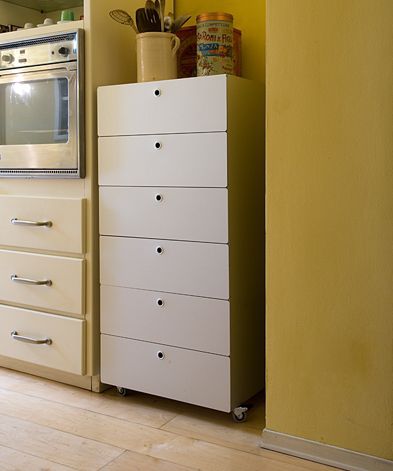Chiffonnier contemporain - KRIPTONITE - en aluminium peint / blanc