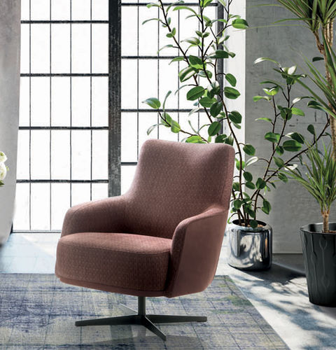 Fauteuil contemporain - CANDY - marac srl - en cuir / en tissu / en métal