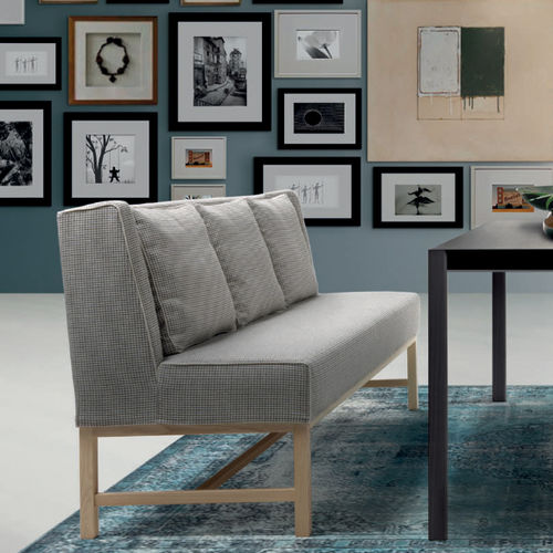 Banc contemporain - LARIETTA - marac srl - en bois / en cuir / en tissu