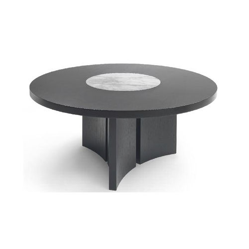 Table contemporaine - ASTER - marac srl - en marbre / avec piètement en bois / ronde