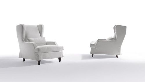 Fauteuil contemporain - GREY - marac srl - en cuir / en tissu / avec revêtement amovible