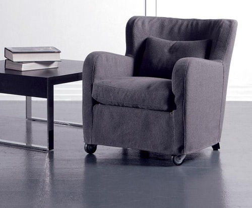 Fauteuil contemporain - MICROMILLA - marac srl - en tissu / à roulettes