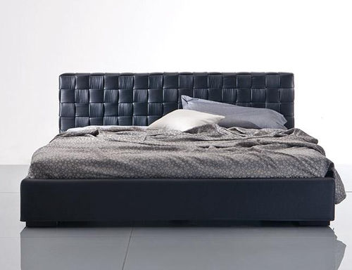 Lit double - LOUISANA - marac srl - contemporain / avec tête de lit en cuir / tapissé