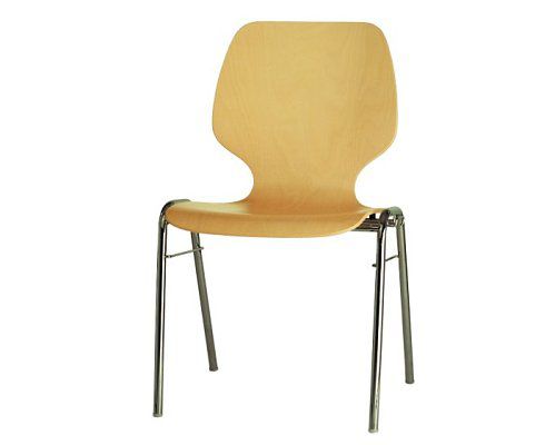Chaise contemporaine - 200 S-10T - Embru - en contreplaqué moulé / en bois / empilable