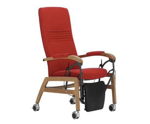 Fauteuil médical en tissu - CARE 7200 - Embru - en bois / sur roulettes