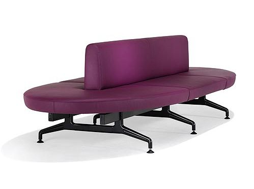 Banquette contemporaine - TERMINAL 7300 - Embru - en cuir / pour établissement public / ronde