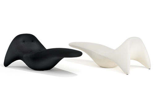 Chaise longue contemporaine - COLANI 9900 - Embru - en tissu / blanche
