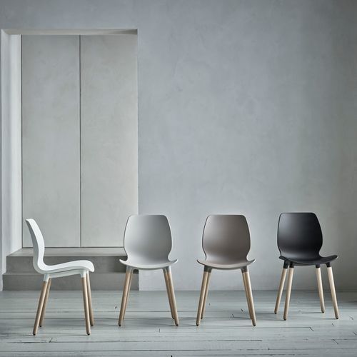 Chaise contemporaine - SEED - Steelcase - d'intérieur / bois / en plastique recyclé