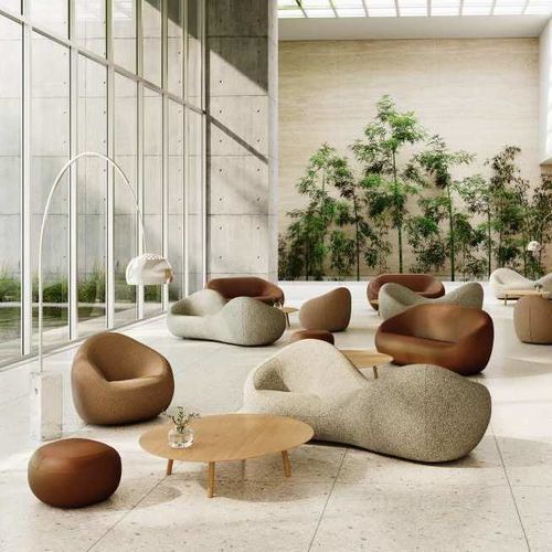 Canapé contemporain - JEAN - Steelcase - en tissu / rouge / bleu