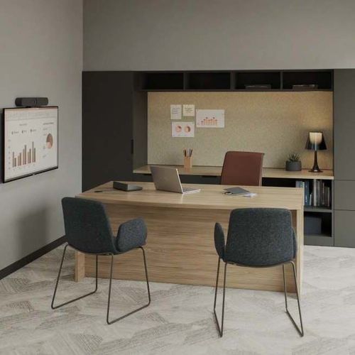 Système de bureau pour open space - CURRENCY - Steelcase - sur pied / contemporain / en stratifié