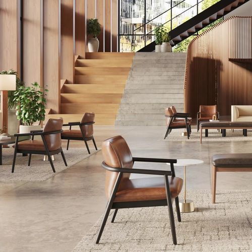 Chaise visiteur vintage - FULTON  - Steelcase - d'intérieur / en bois / en tissu