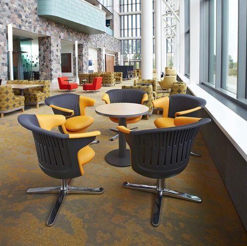 Chaise de travail en vinyle - I2I - Steelcase - en cuir / en tissu / pivotante