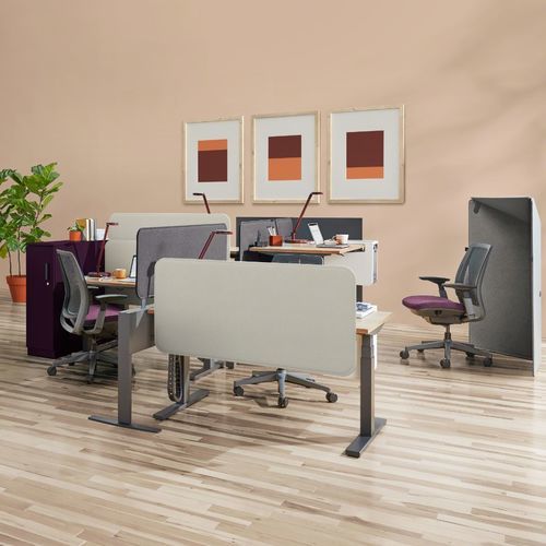 Séparateur de bureau sur bureau - SARTO - Steelcase - en tissu / en métal / modulable