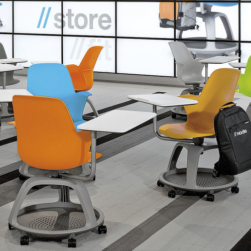 Chaise de travail en plastique - NODE - Steelcase - à roulettes / avec rangement / pivotante