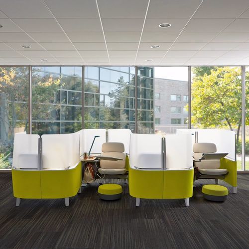 Bureau POD avec éclairage intégré - BRODY - Steelcase - réglable / modulable / avec séparateur intégré