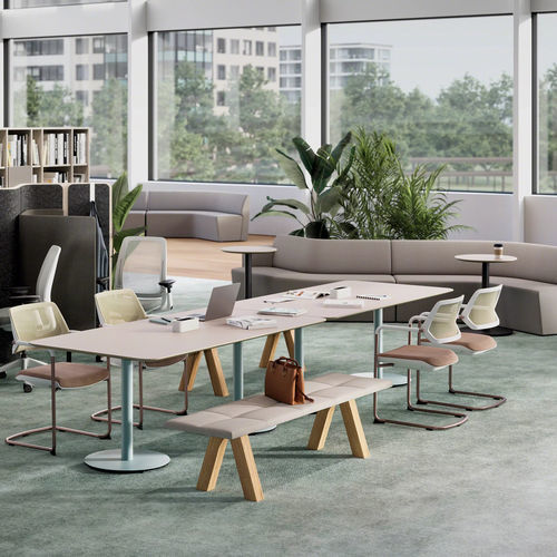 Table de conférence contemporaine - OBELOS&reg; - Steelcase EMEA - en bois / avec piètement en métal / rectangulaire