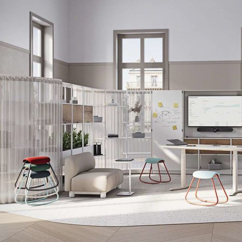 Tabouret de bureau en acier - FLEX™ - Steelcase EMEA - avec piètement en acier / avec piètement en métal / à bascule