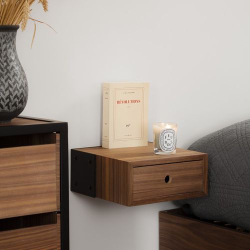 Table de chevet contemporaine - MAYET - Alex de Rouvray Design - en hêtre / en contreplaqué / en noyer américain