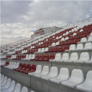 Siège de gradin monobloc - A3 - Daplast, S.L. - avec dossier haut / contemporain / haute résistance