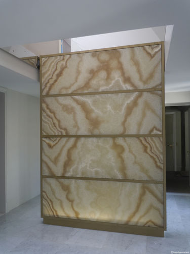 Panneau décoratif mural - TRANSLUCENT MARBLE : ONYX - BROCATELLE - rétroéclairé / en pierre naturelle / lisse