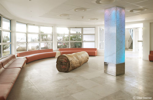 Panneau décoratif mural - TRANSLUCENT MARBLE : CARRARA MARBLE - BROCATELLE - rétroéclairé / en pierre naturelle / lisse
