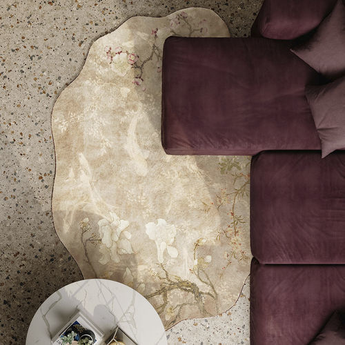 Tapis vintage - Yu Wu - Inkiostro Bianco - à motif nature / à motif oriental / en polyamide