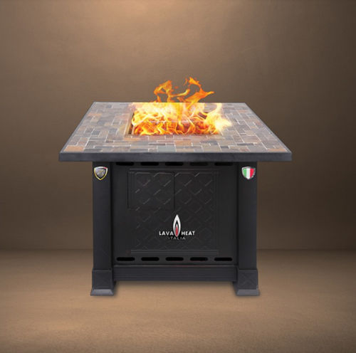 Brasero de jardin à gaz - VOLTERRA - Lava Heat Italia - en acier