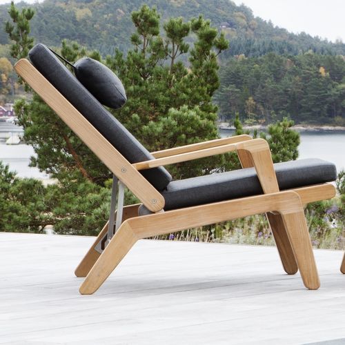 Fauteuil design scandinave - 250 103 SKAGEN - OASIQ - en tissu / en corde / en teck