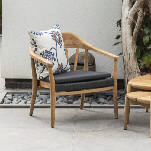 Fauteuil contemporain - 251 102 COPENHAGEN - OASIQ - en tissu / en teck / en corde